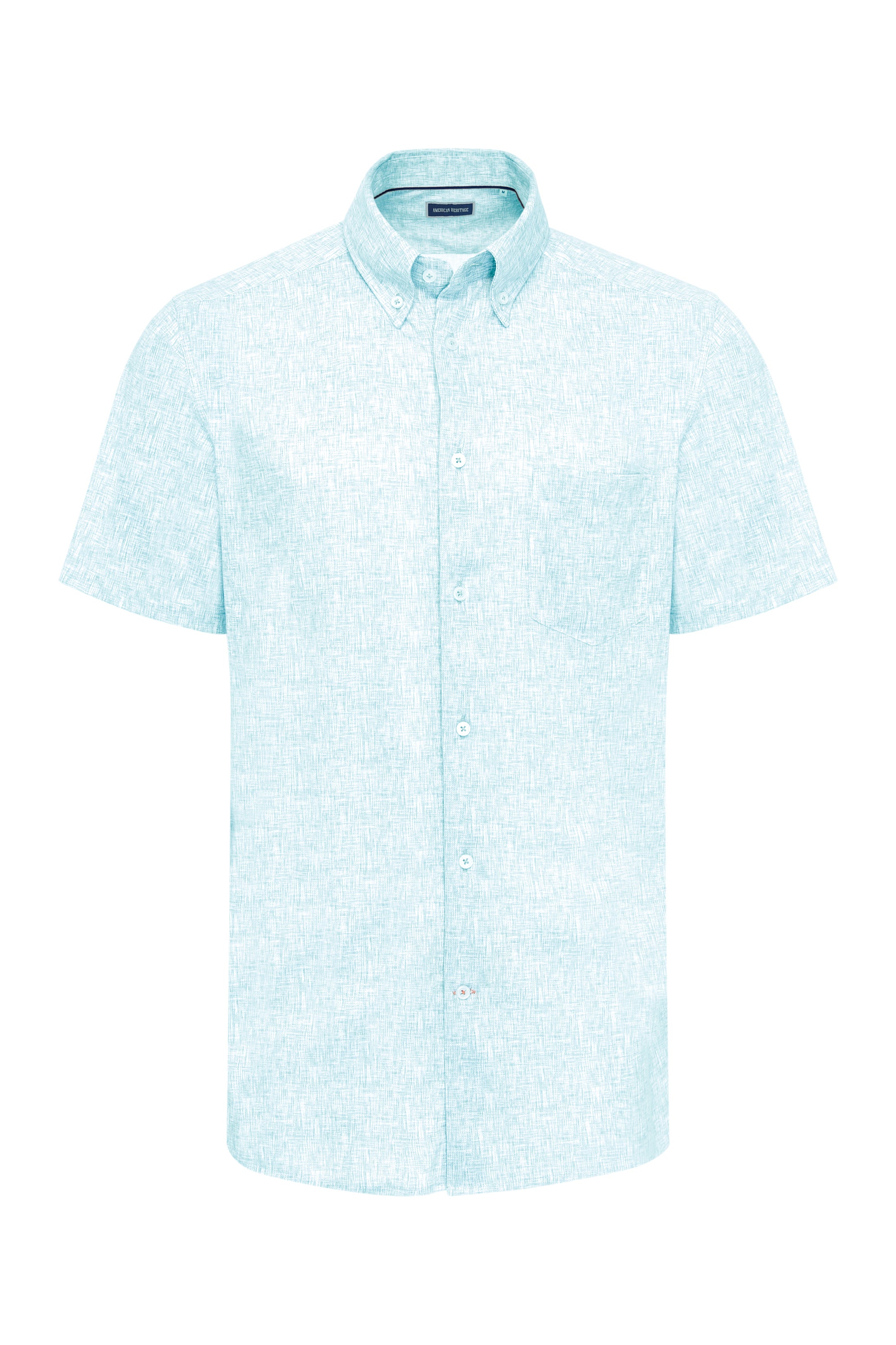 Aqua Cross-Hatch Short Sleeve Shirt
