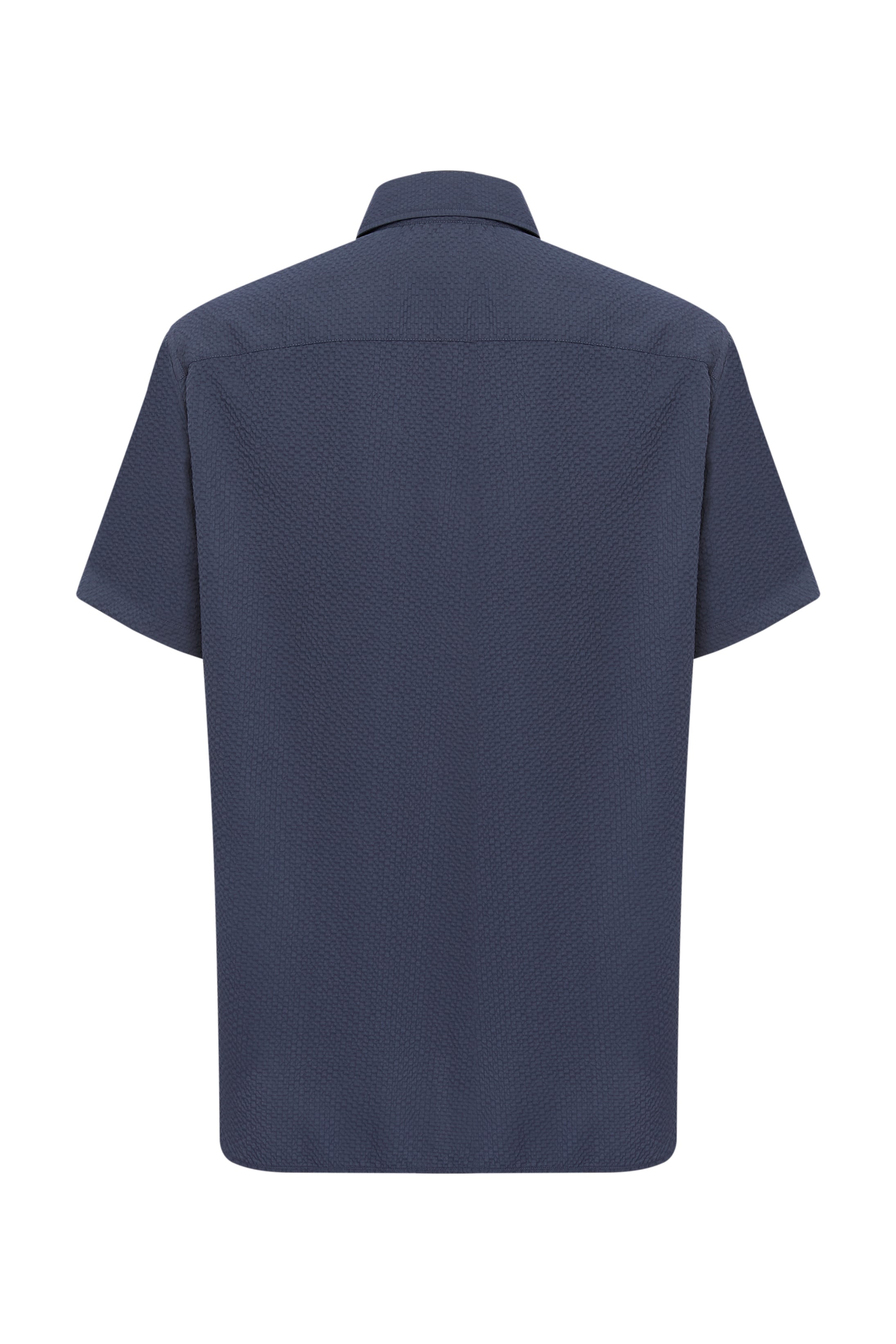 Navy Seersucker Short Sleeve Shirt