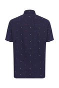 Load image into Gallery viewer, Navy Pin Dot Short Sleeve Shirt
