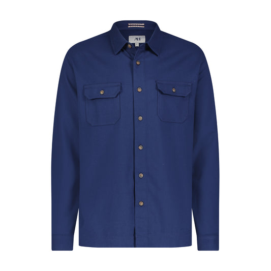 Indigo Brushed Twill Shacket