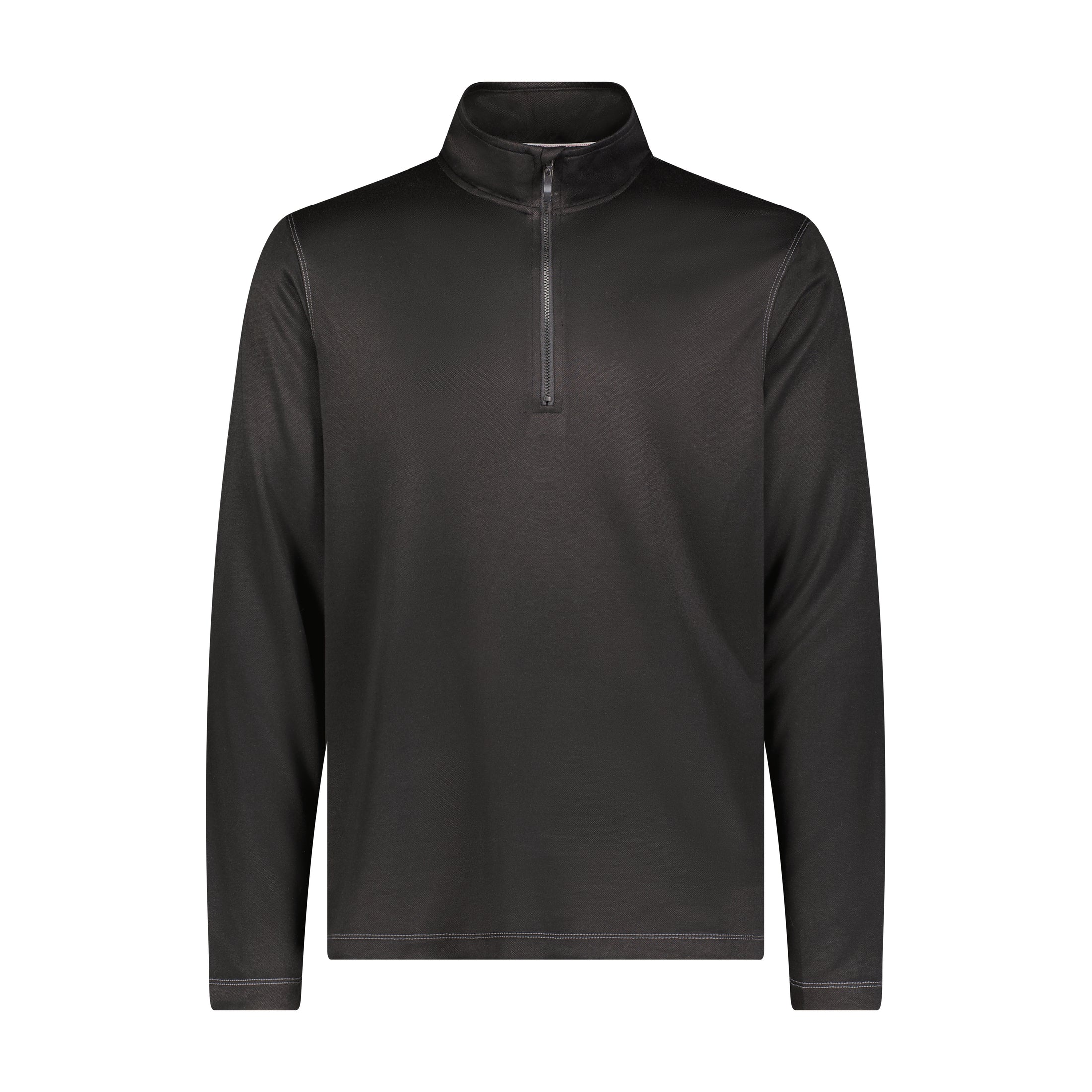 Black Performance Pique Stitching Quarter Zip