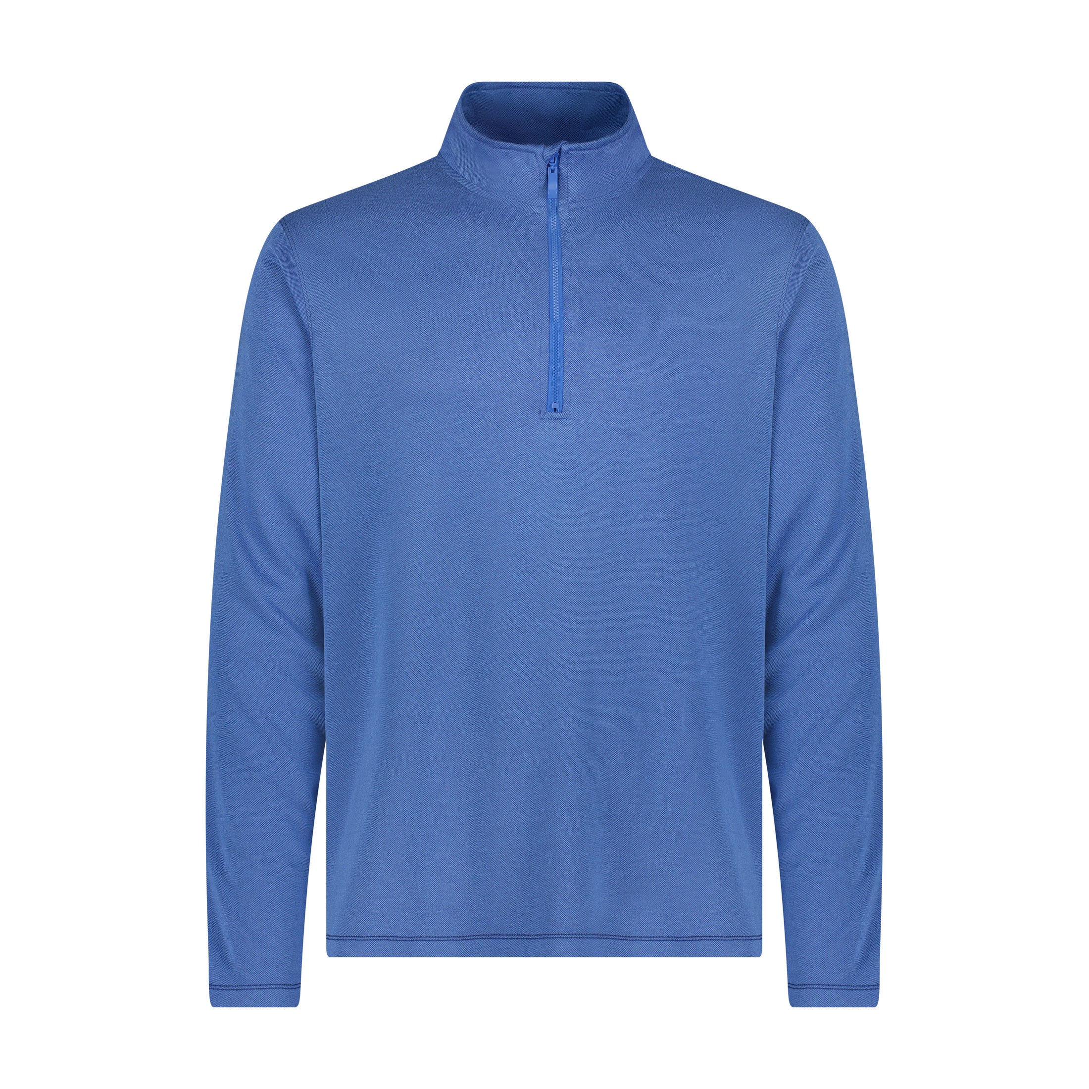 Blue Performance Pique Stitching Quarter Zip
