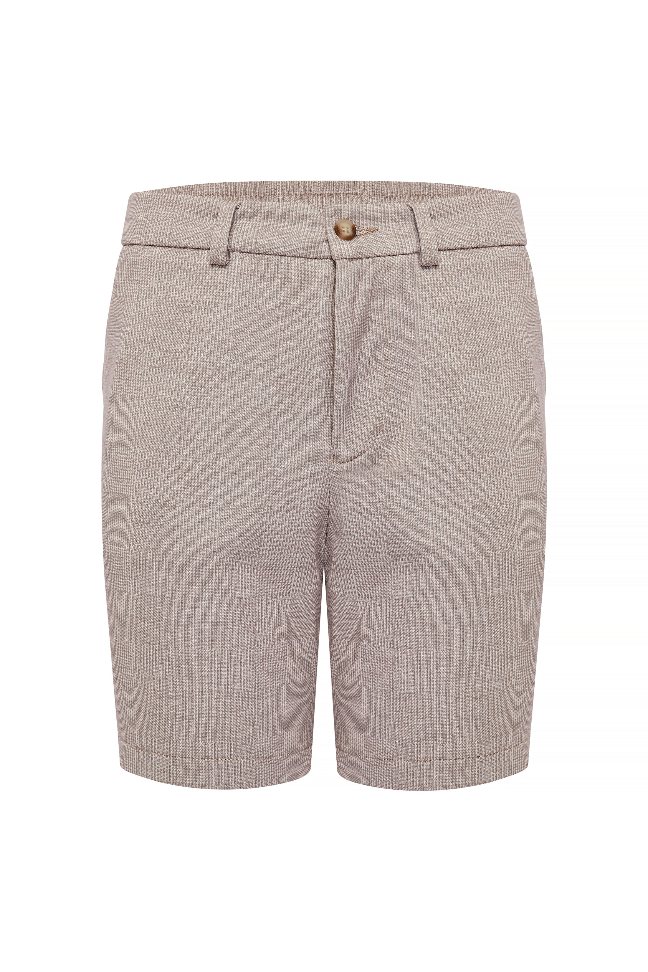 Beige Plaid Performance Knit Short