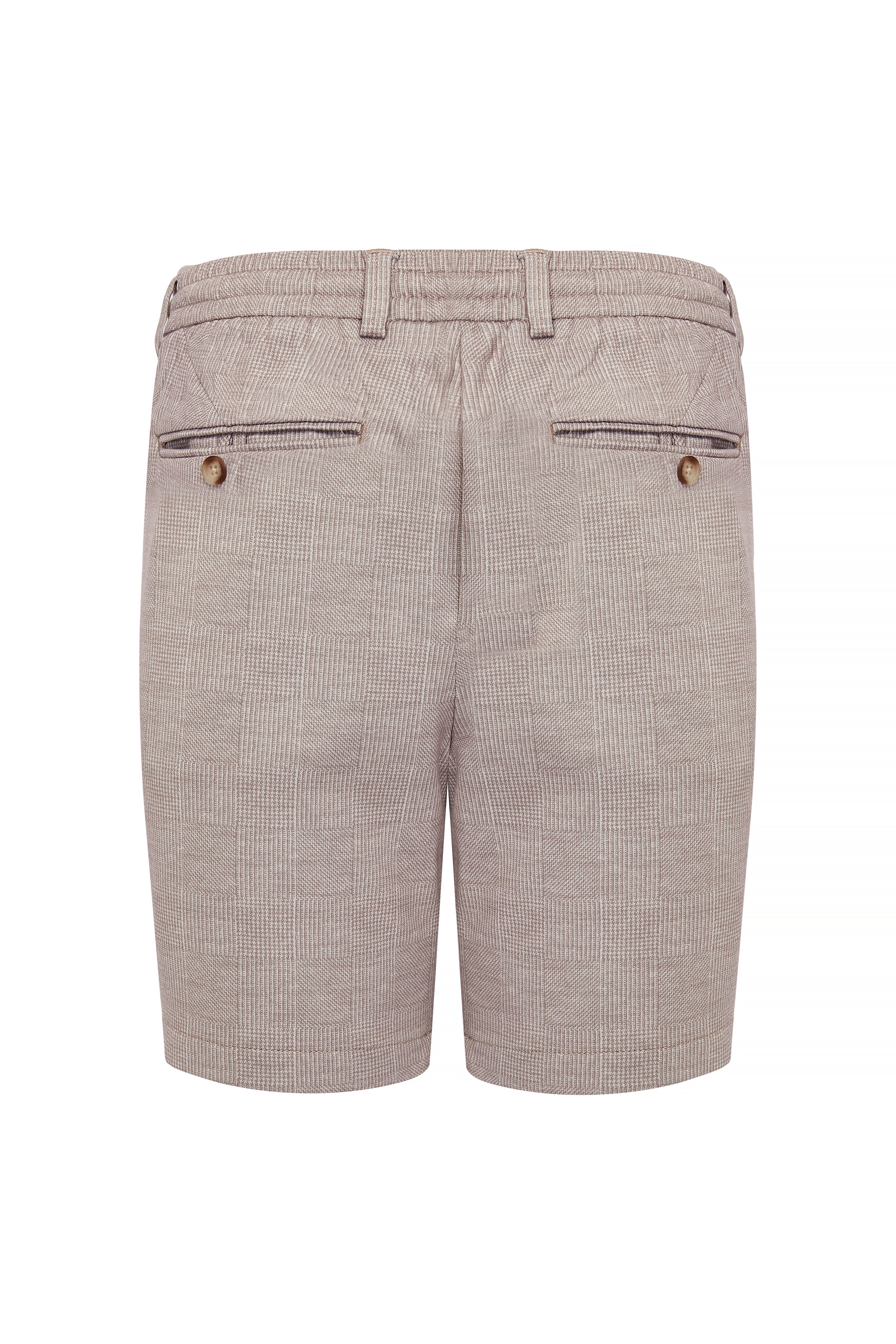 Beige Plaid Performance Knit Short