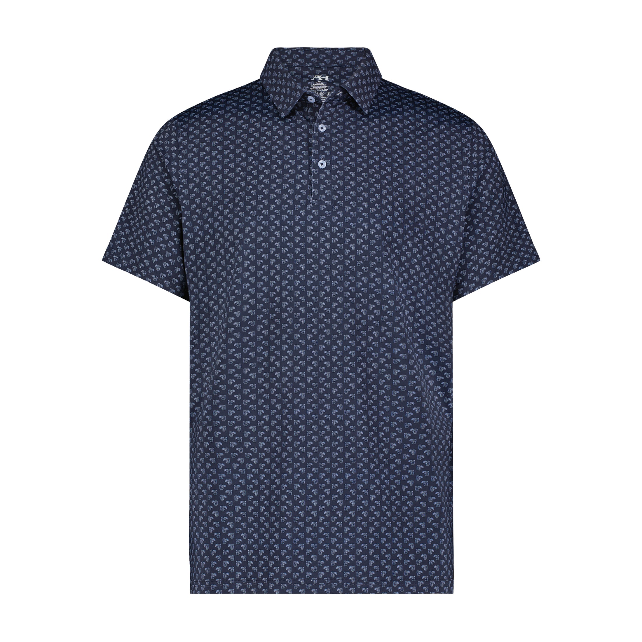 Navy Cocktails Performance Short Sleeve Shirt