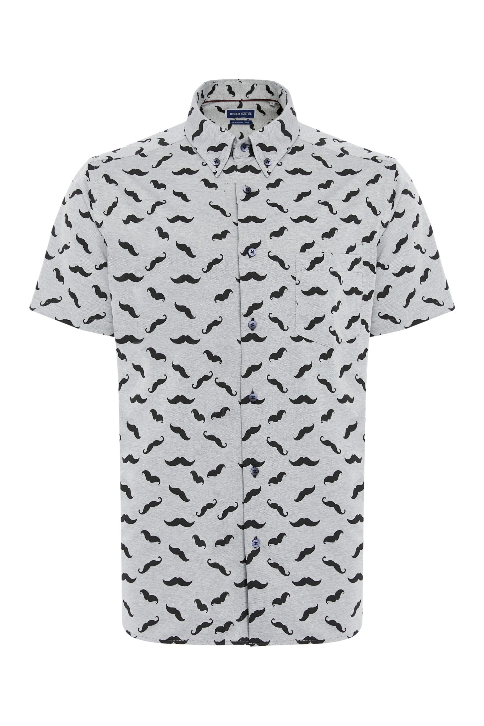 Knit Mustaches Short Sleeve Shirt