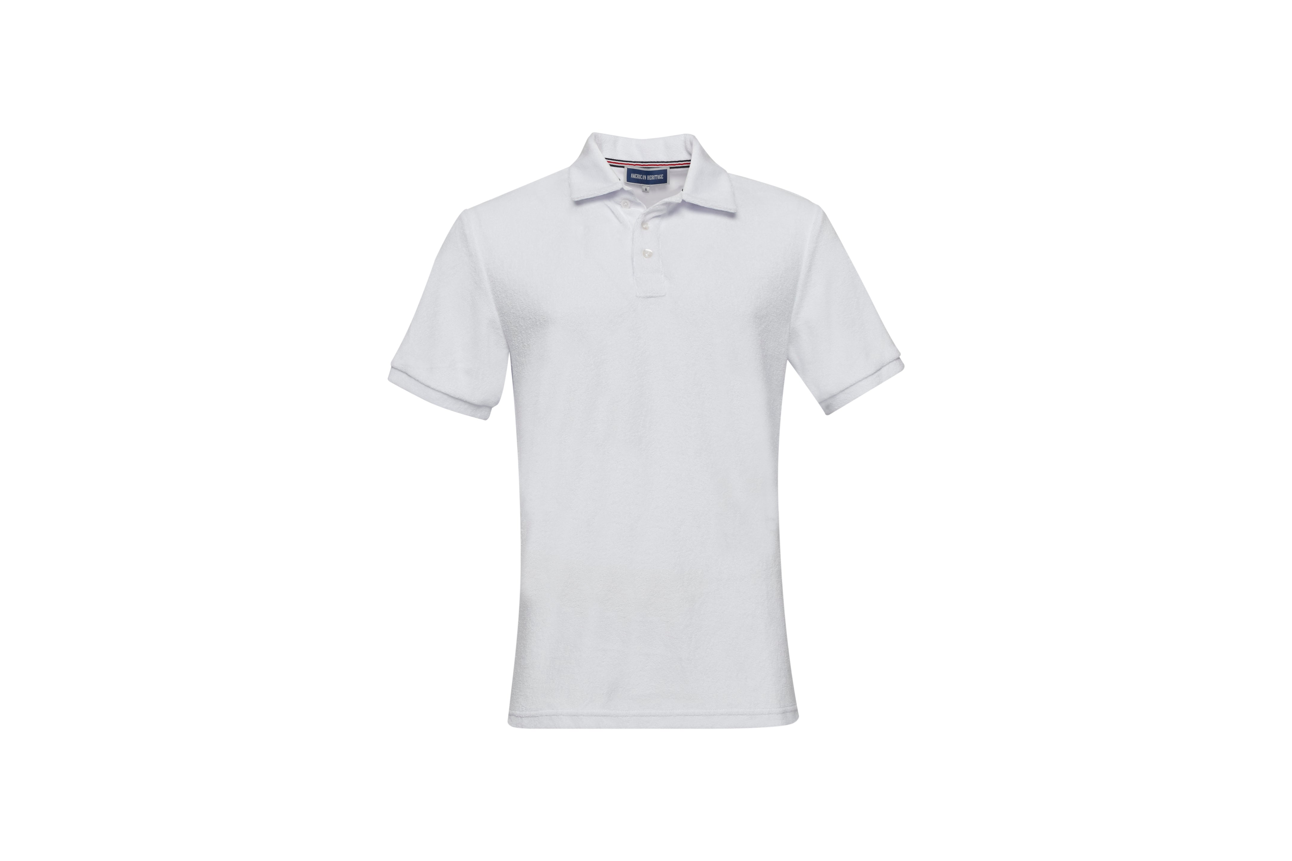 White polo shirt on a white background