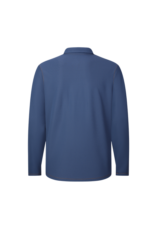 Blue Waffle Quarter Zip Performance Pullover