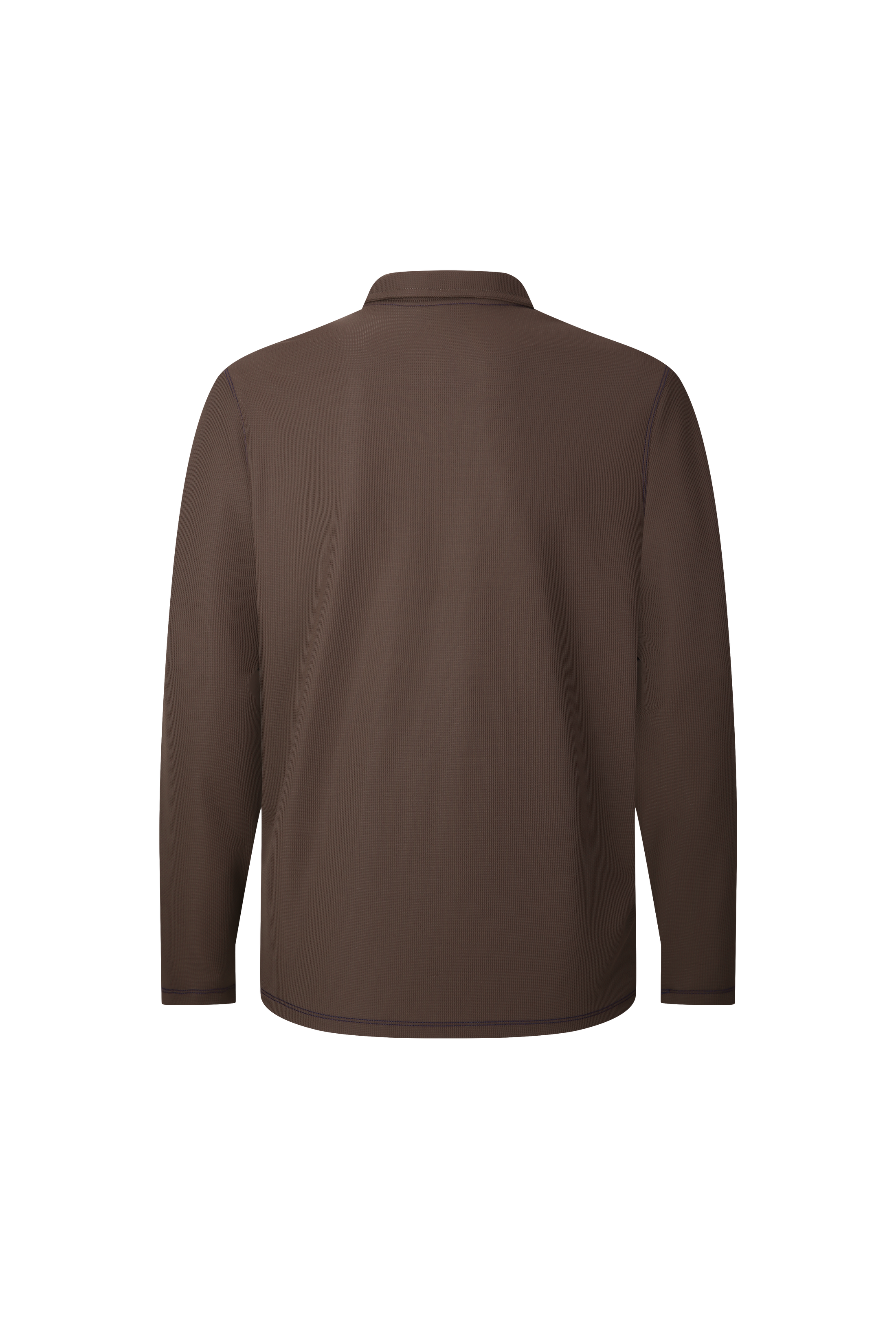 Brown Waffle Quarter Zip Performance Pullover