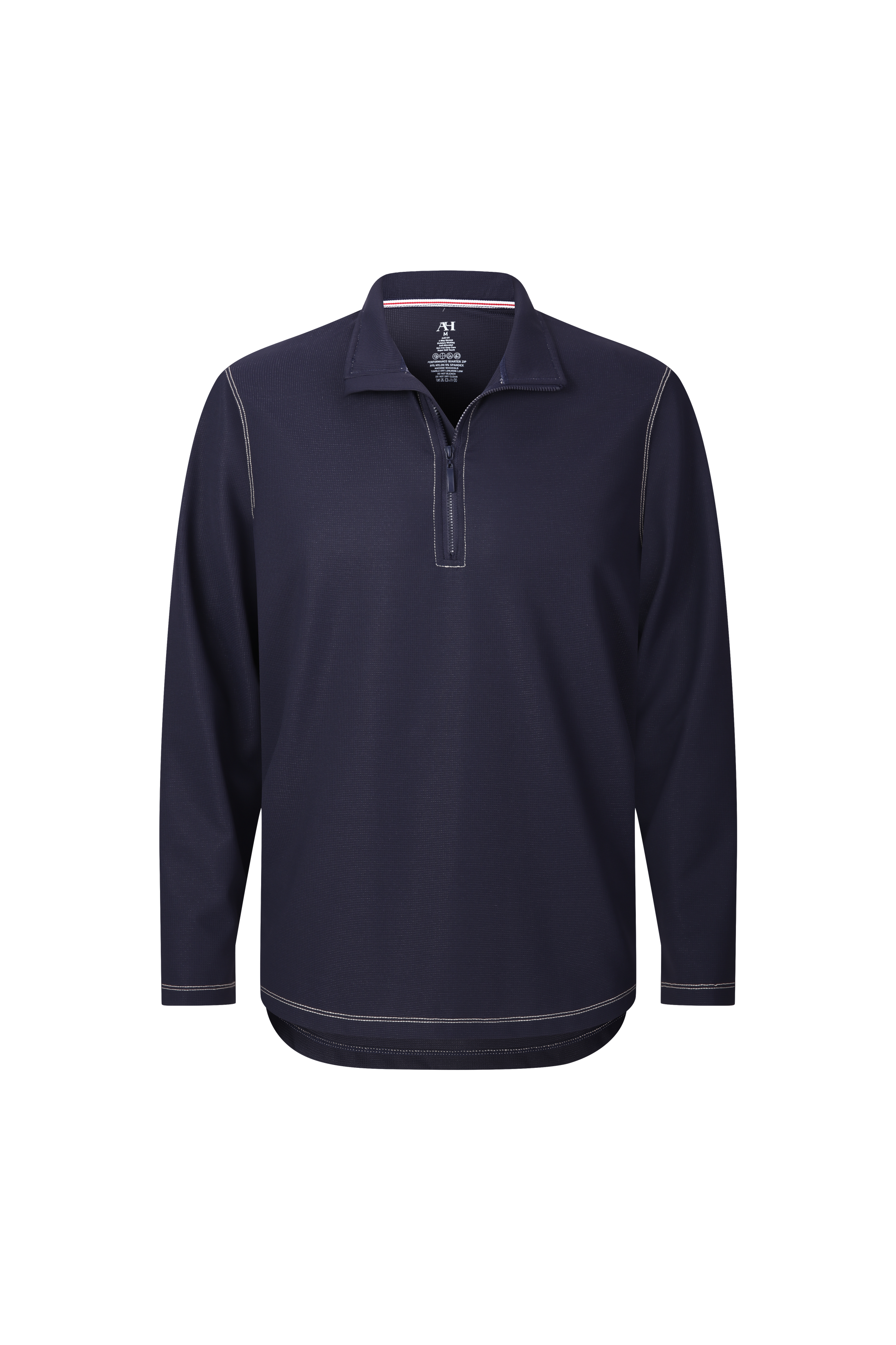 Navy Waffle Quarter Zip Performance Pullover