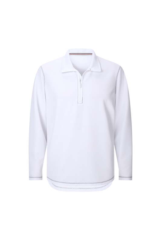 White Waffle Quarter Zip Performance Pullover