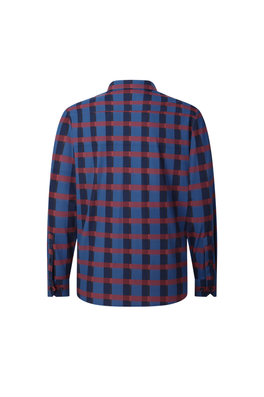 Indigo Windowpane Performance Sport Shirt