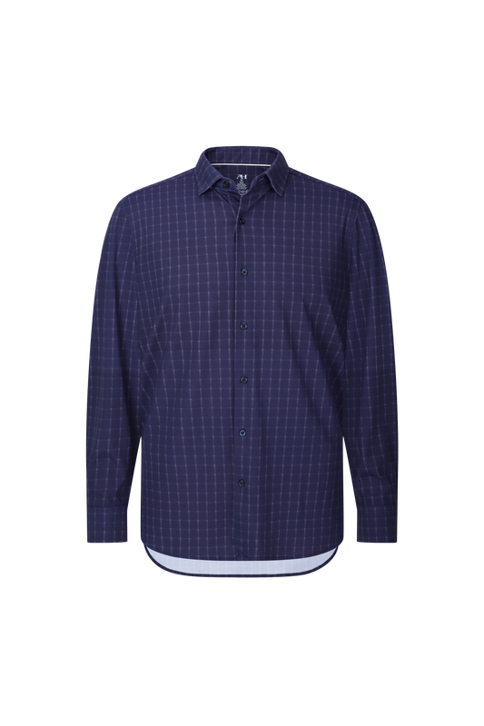 Navy Check Performance Sport Shirt