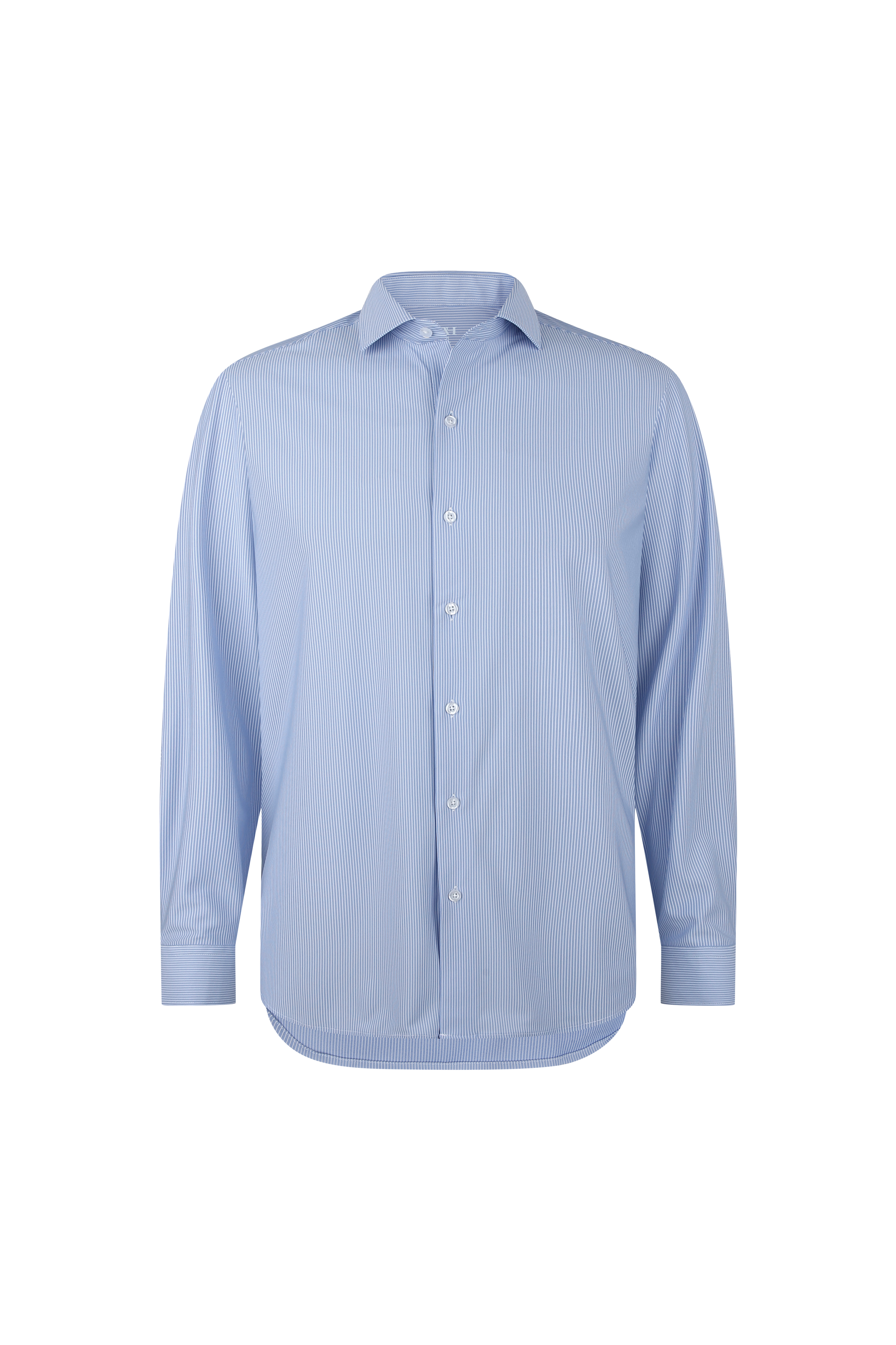 Blue Striped Performance Dress Shirt