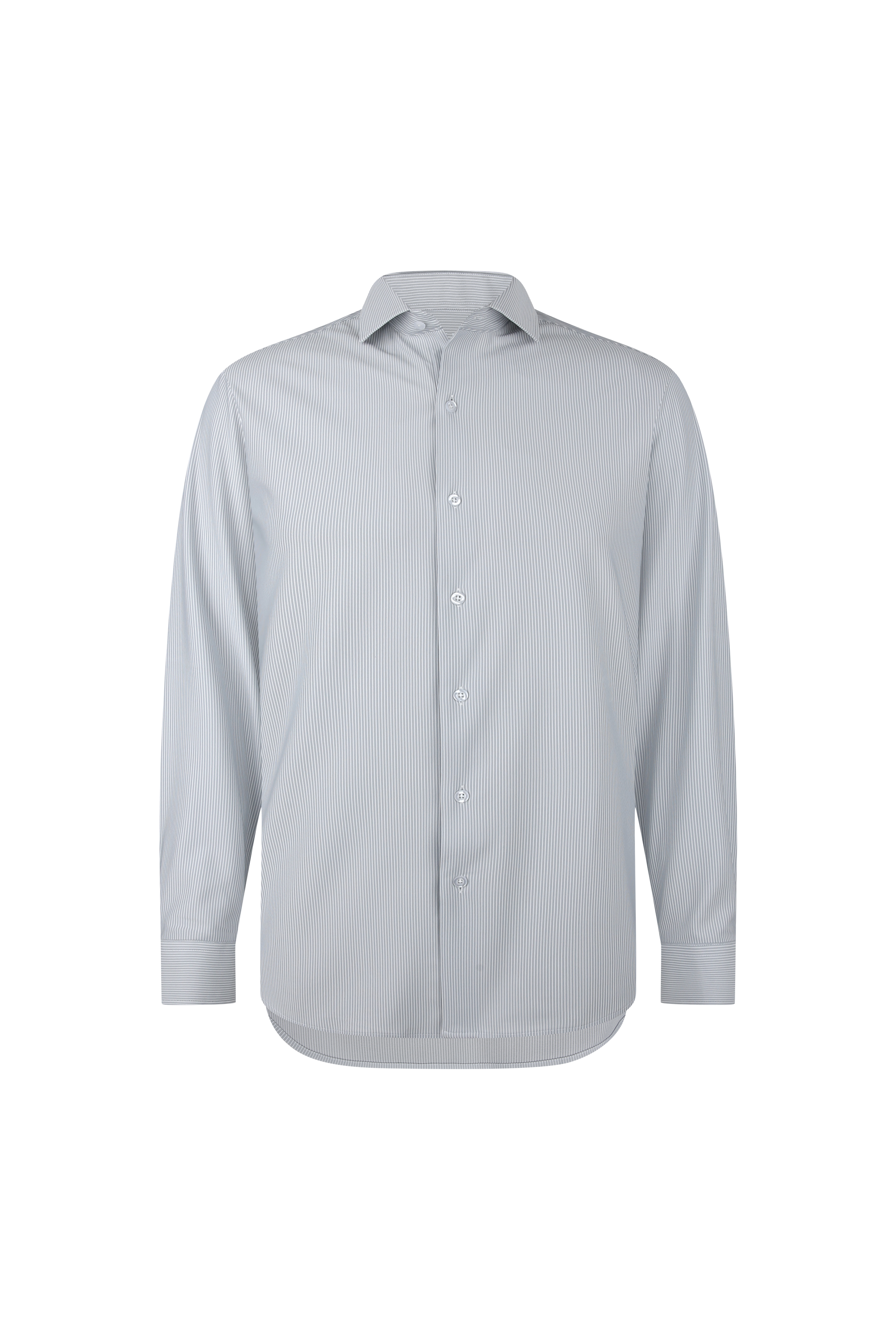 Taupe Striped Performance Dress Shirt
