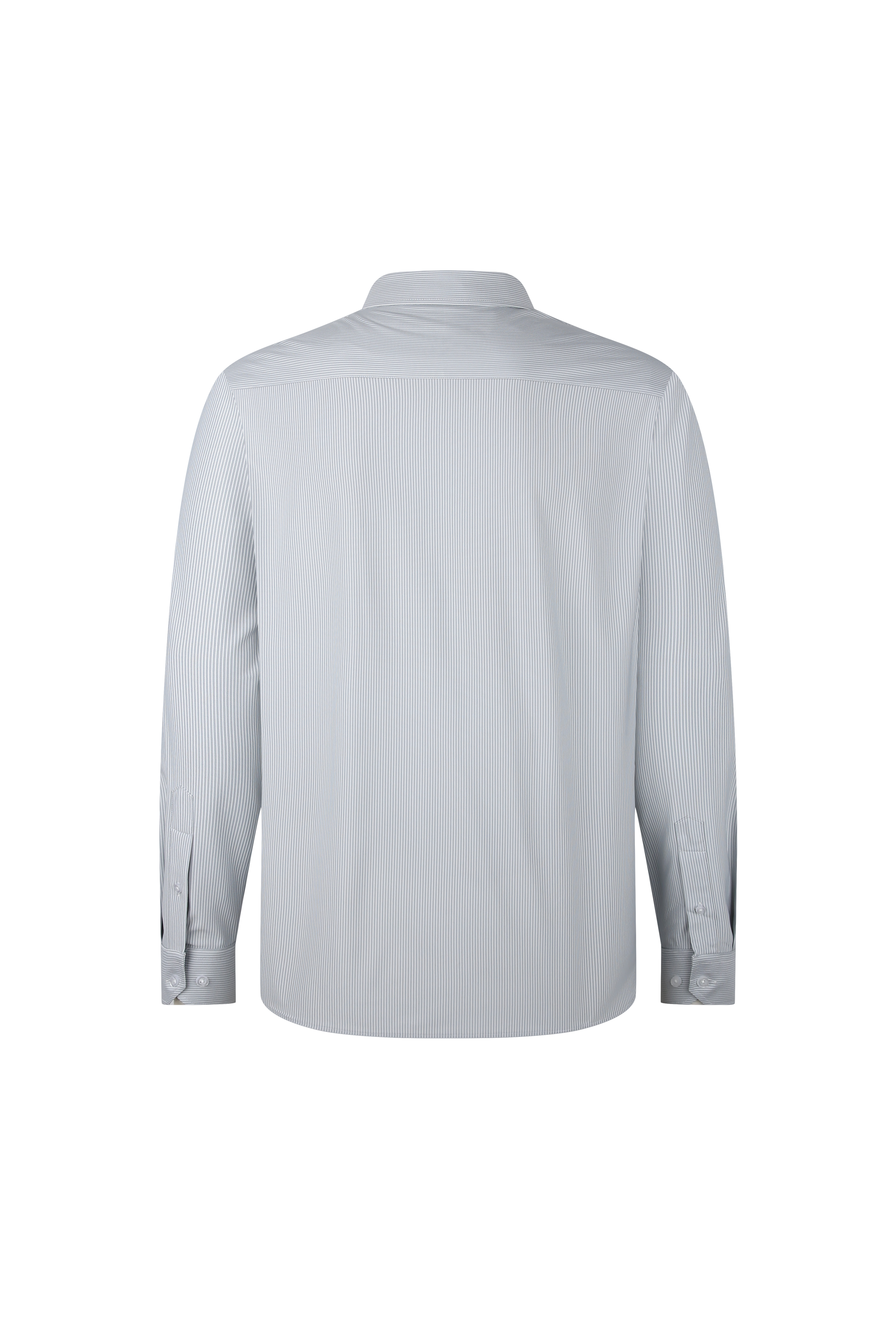 Taupe Striped Performance Dress Shirt