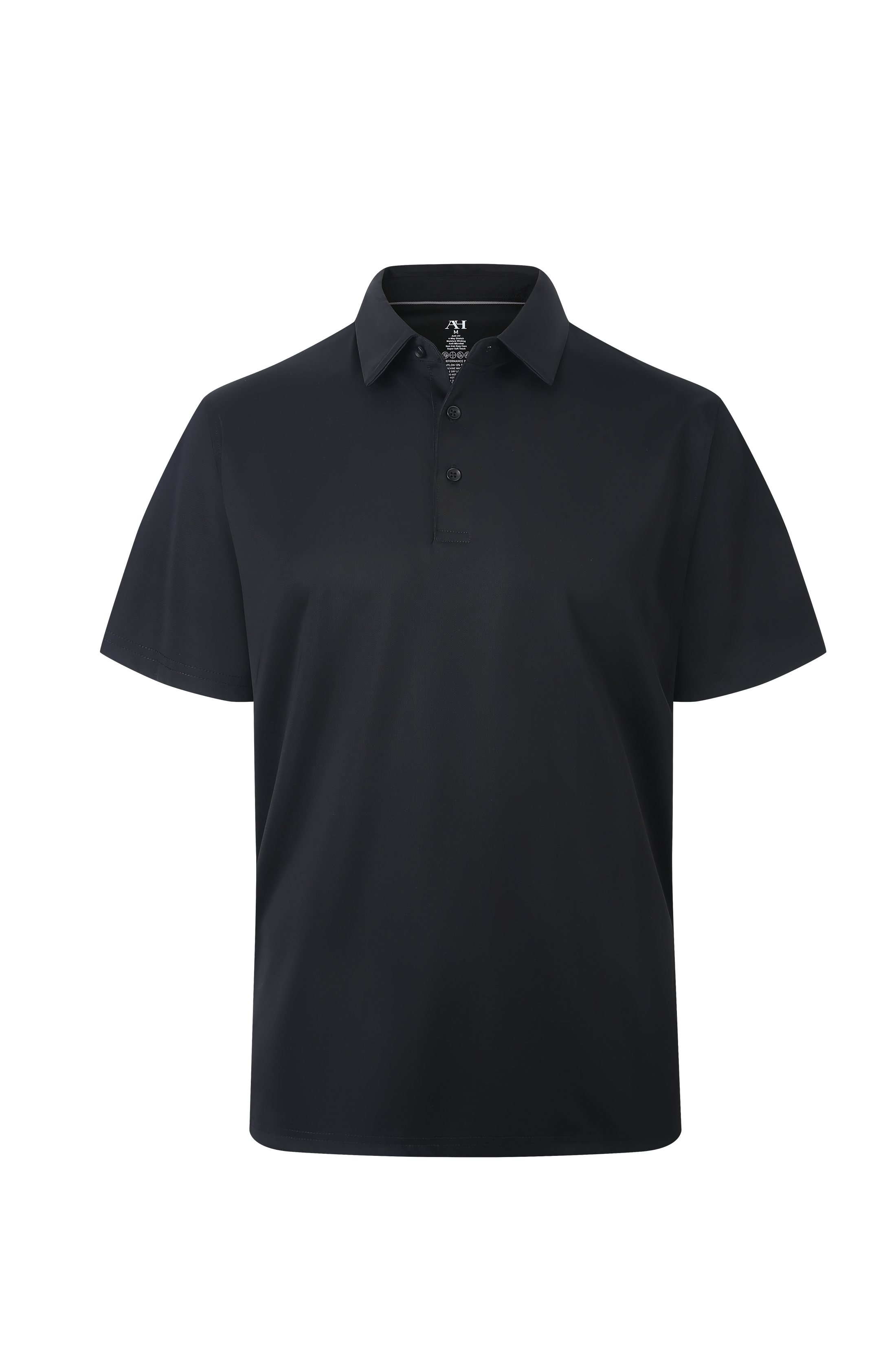 Black Solid Performance Polo