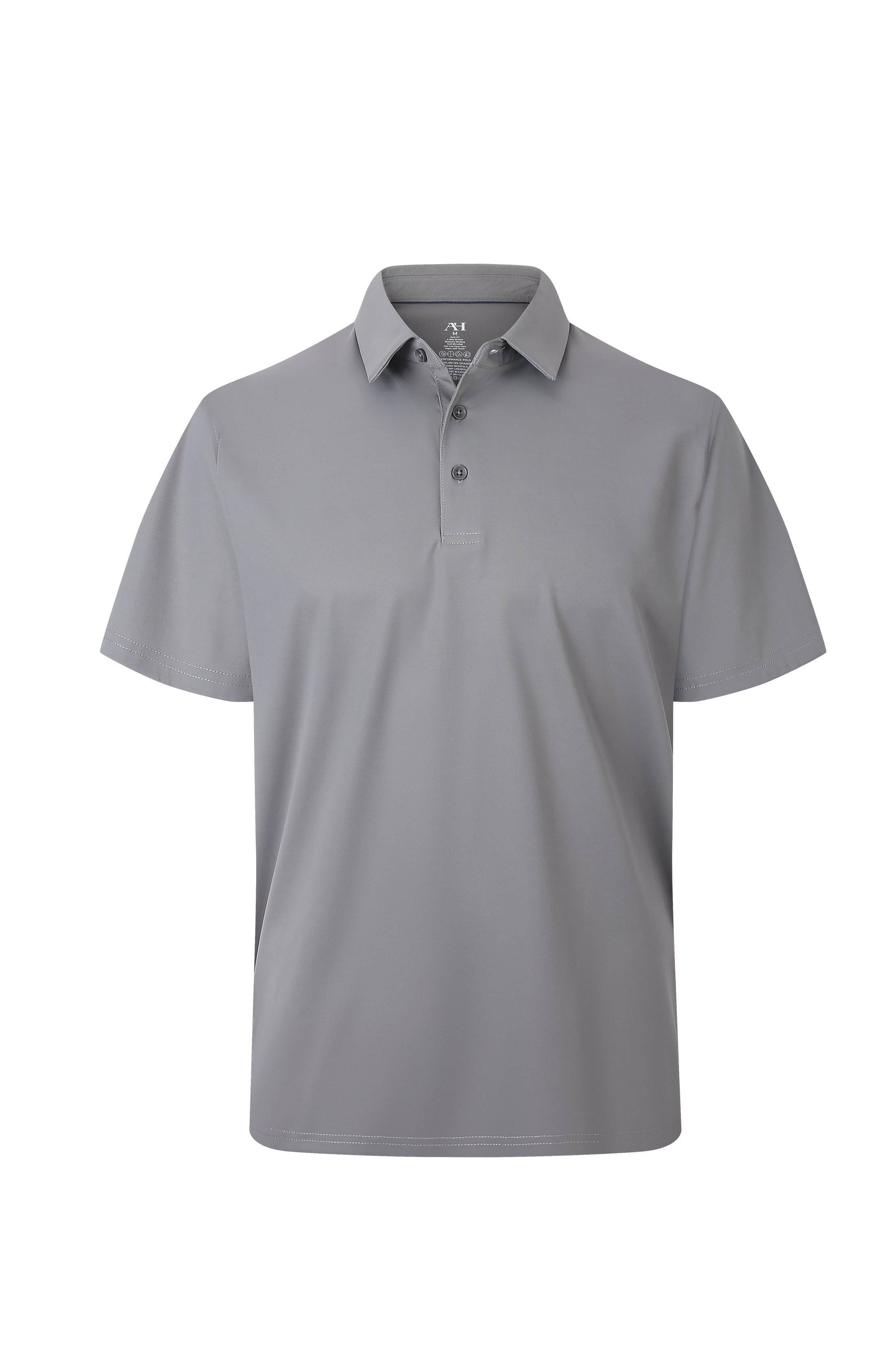 Grey Solid Performance Polo