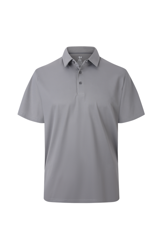Grey Solid Performance Polo