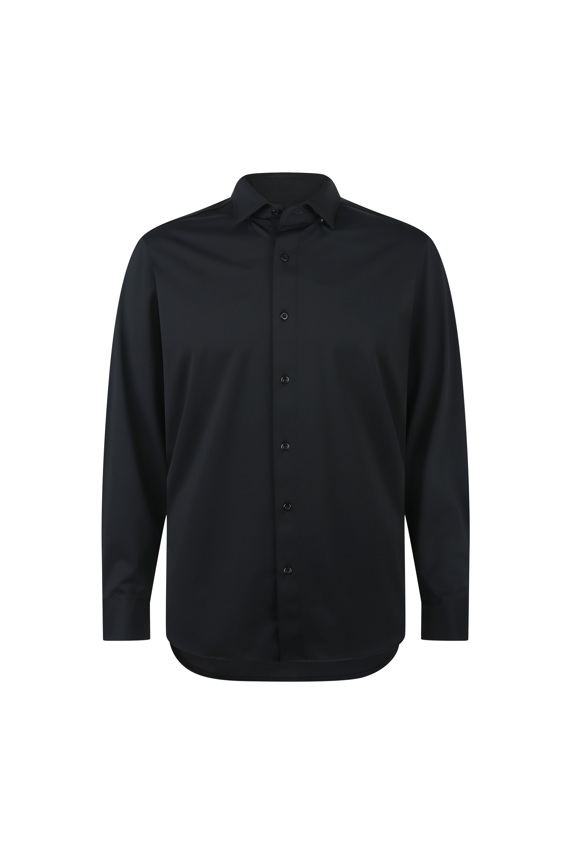 Black Solid Performance Dress Shirt