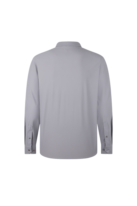 Grey Solid Performance Dress Shirt