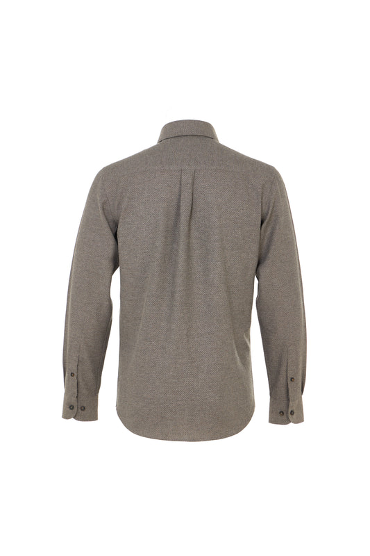 Beige Brushed Flannel Shirt