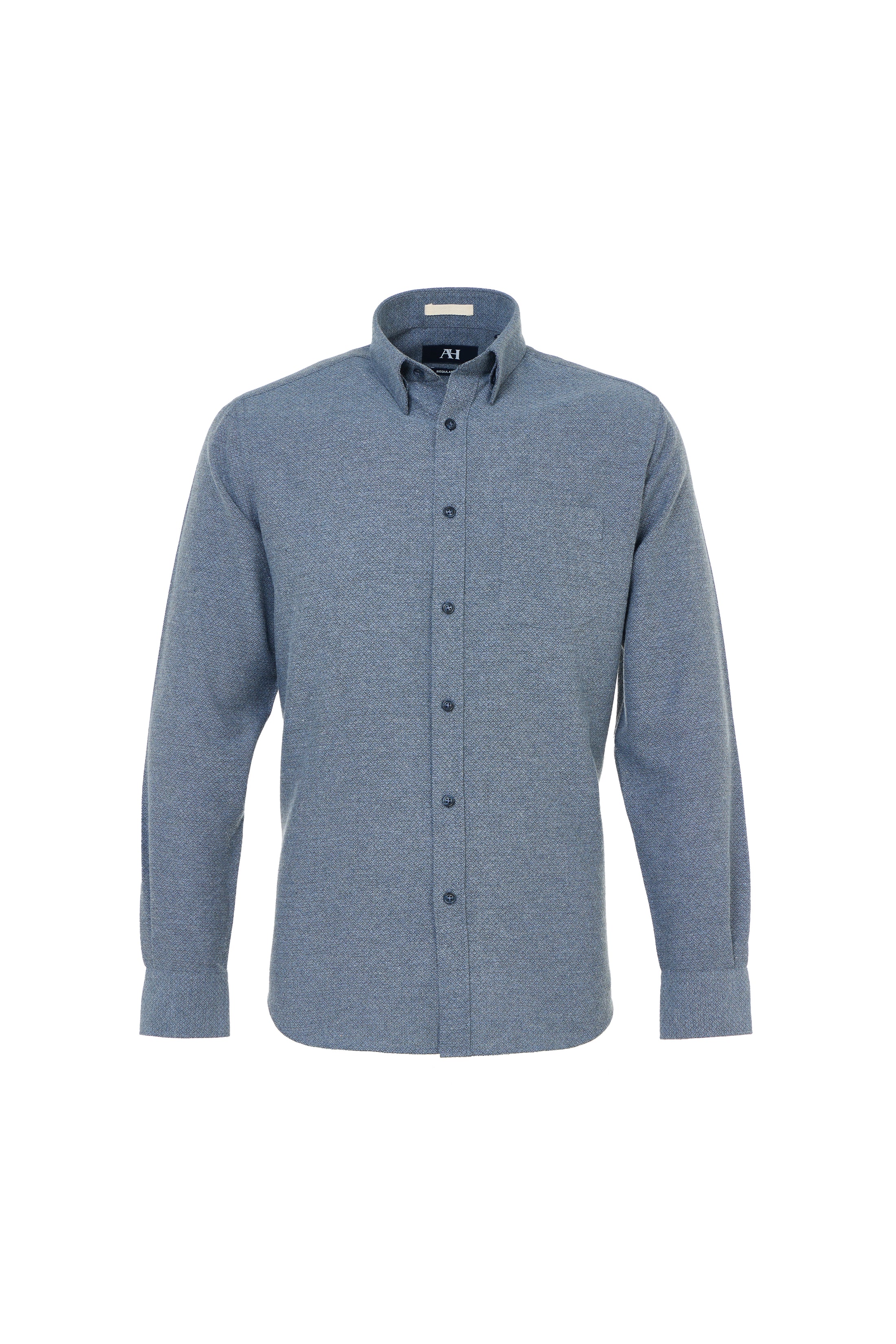 Indigo Brushed Flannel Shirt