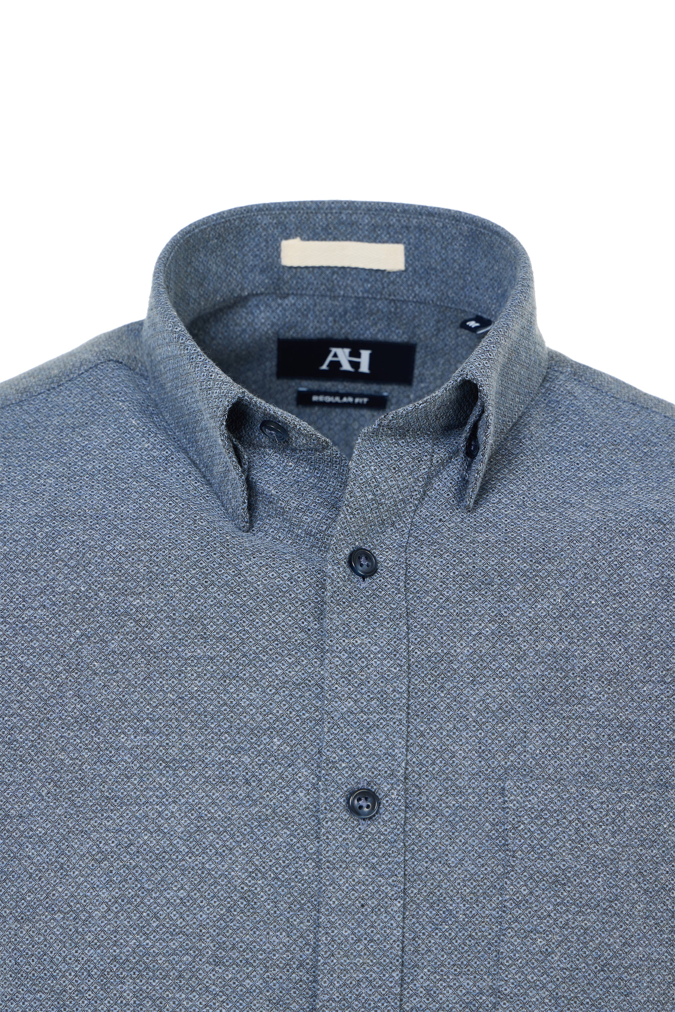 Indigo Brushed Flannel Shirt