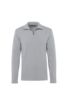 Gray long-sleeve polo shirt on a white background