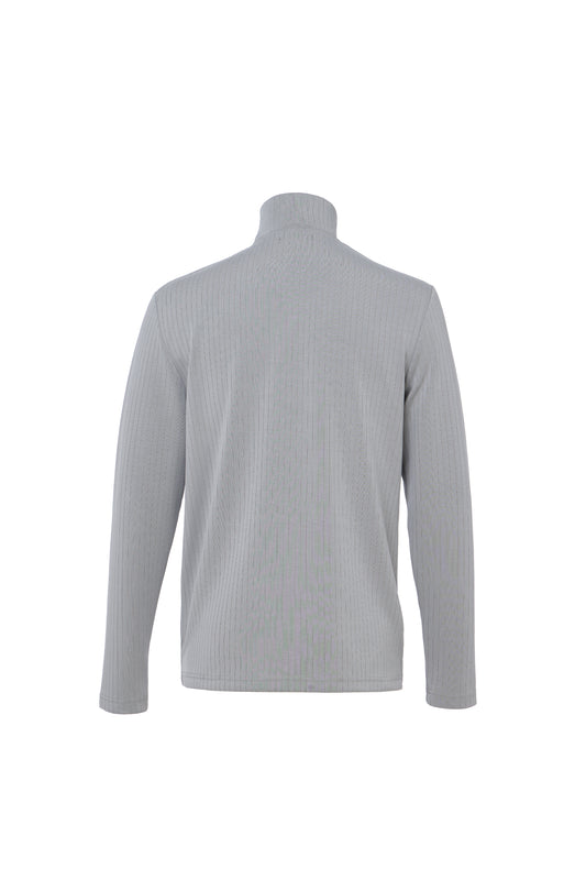 Grey Ribbed Stripe Quarter Zip
