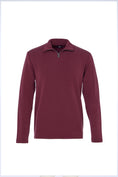 Load image into Gallery viewer, Bordeaux Ribbed Stripe Quarter Zip
