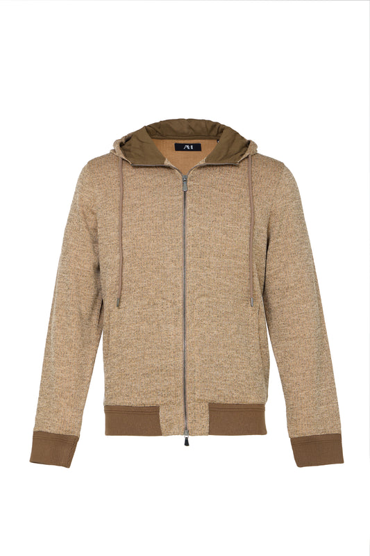 Oatmeal Double-Zip Hoodie