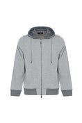 Load image into Gallery viewer, Grey Pin Dot Double-Zip Hoodie

