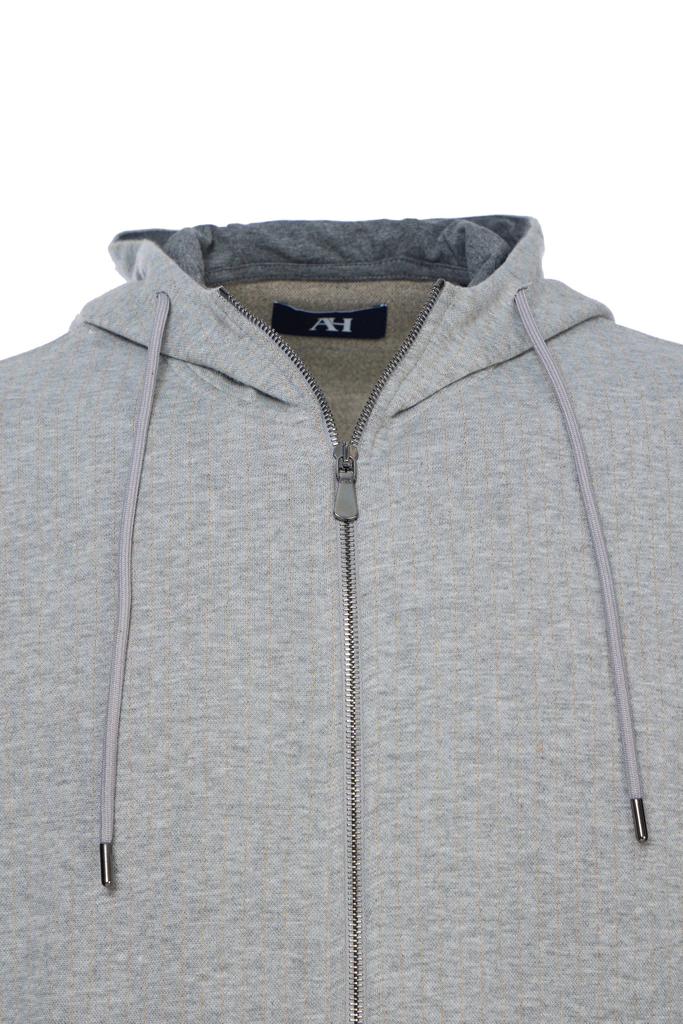 Grey Pin Dot Double-Zip Hoodie