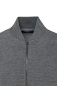 Load image into Gallery viewer, Charcoal Micro Stripe Baseball Zip Jacket
