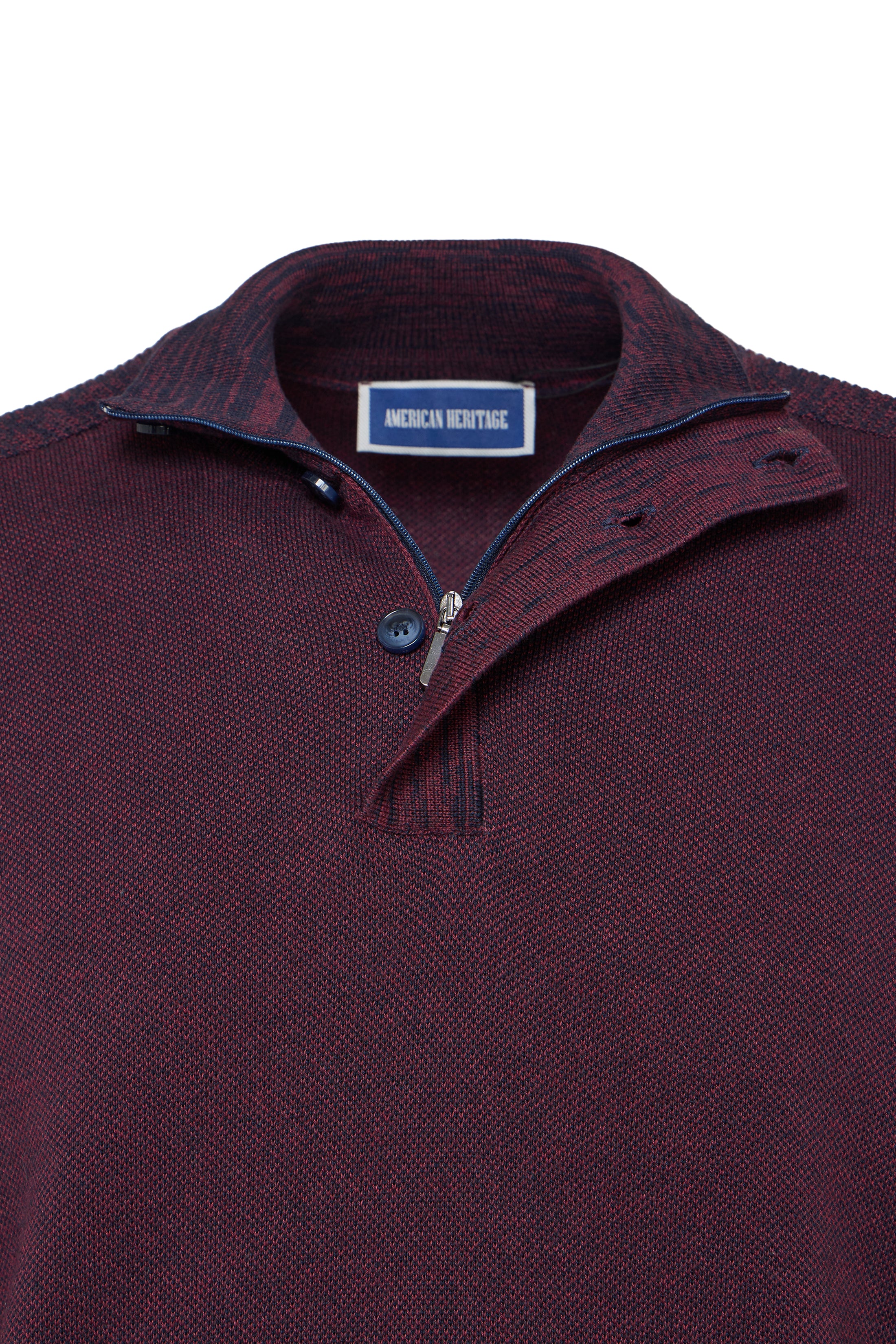Bordeaux Raglan Quarter Zip Sweater