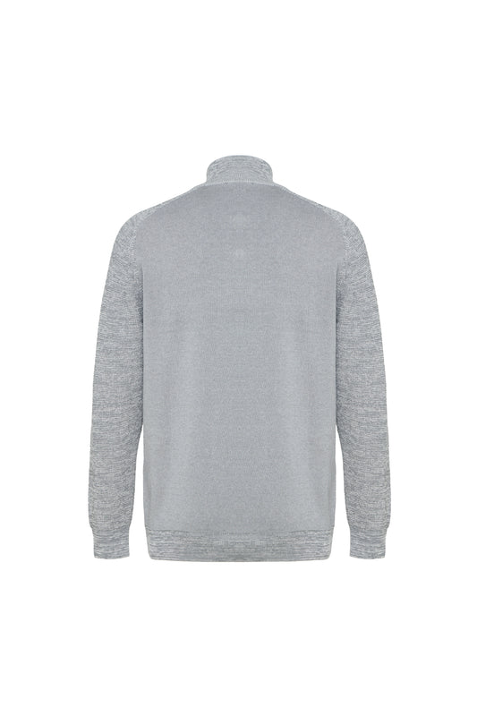 Light Grey Raglan Quarter Zip Sweater