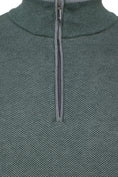 Load image into Gallery viewer, Green Two-Tone Waffle Quarter-Zip Sweater

