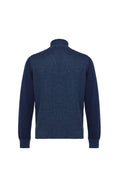 Load image into Gallery viewer, Navy Block Waffle Quarter Zip Raglan Sweater

