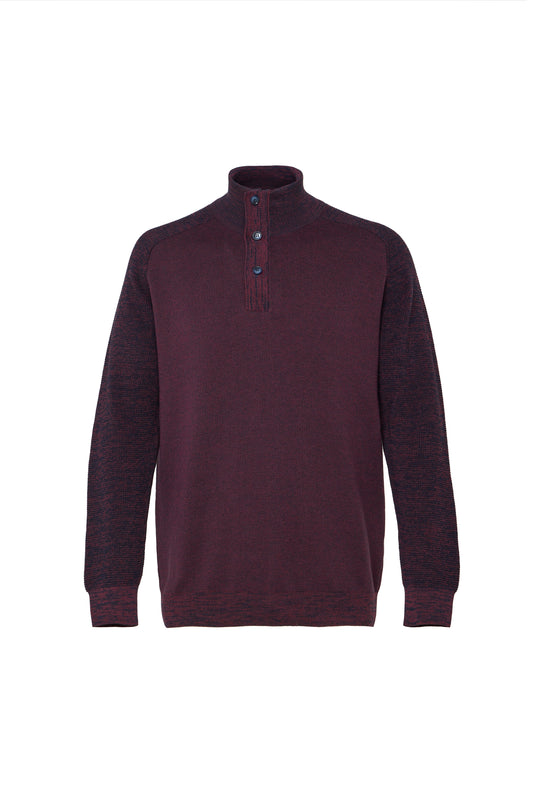 Bordeaux Raglan Quarter Zip Sweater