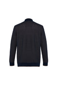 Load image into Gallery viewer, Navy Two-Tone Waffle Quarter-Zip Sweater
