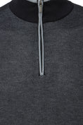 Load image into Gallery viewer, Black Two-Tone Waffle Quarter-Zip Sweater
