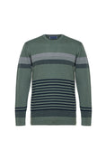 Load image into Gallery viewer, Green Crew Neck Striped Sweater
