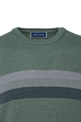 Load image into Gallery viewer, Green Crew Neck Striped Sweater
