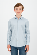 Load image into Gallery viewer, MINI GEO DOT BOYS LONG SLEEVE SHIRT NON IRON, MOISTURE WICKING, EASY CARE ANTI MICROBIAL SPF 50 WITH 4 WAY STRETCH
