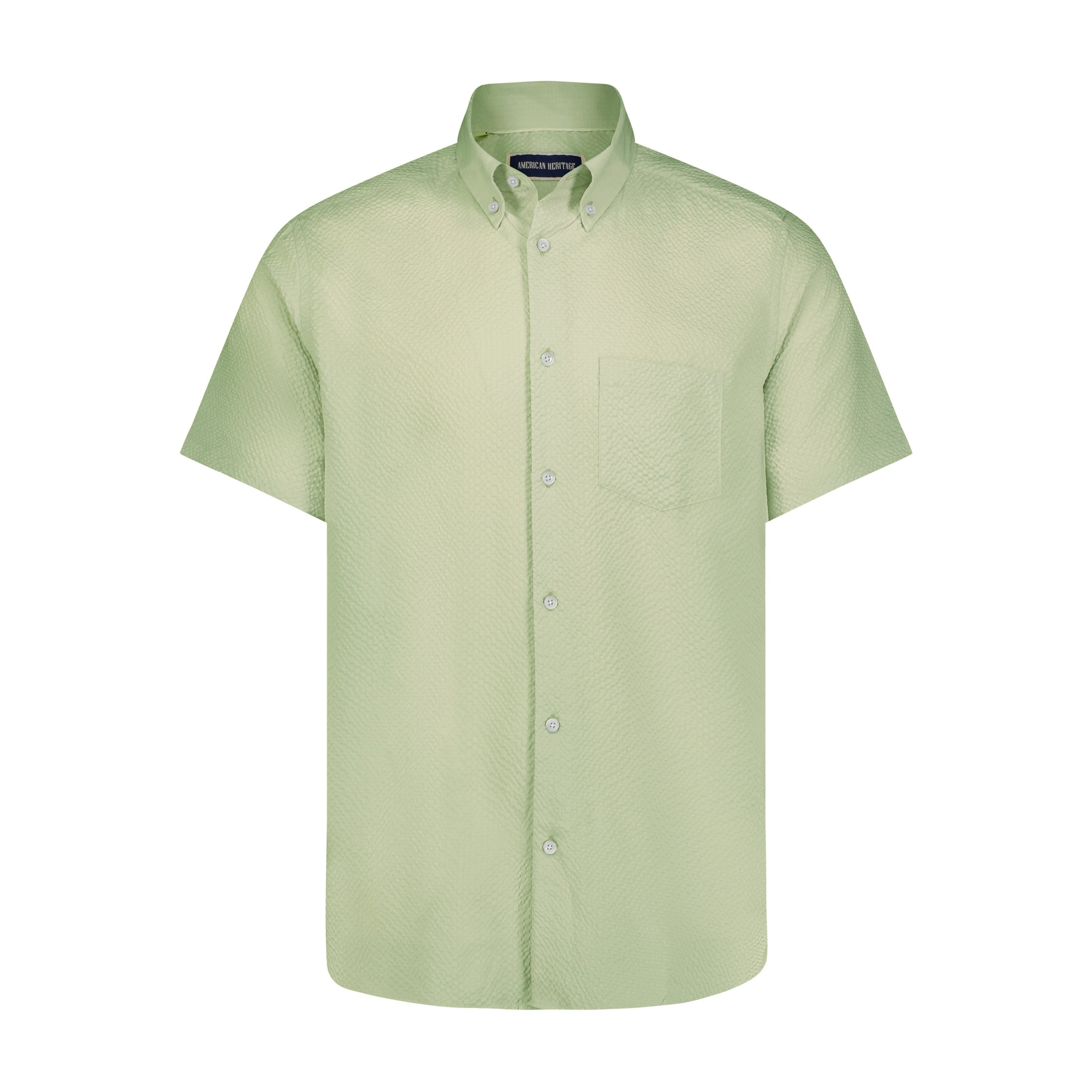 Khaki Seersucker Short Sleeve Shirt
