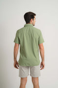 Load image into Gallery viewer, Khaki Seersucker Short Sleeve Shirt
