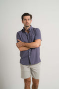 Load image into Gallery viewer, Navy Seersucker Short Sleeve Shirt
