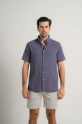 Load image into Gallery viewer, Navy Seersucker Short Sleeve Shirt
