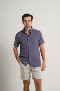 Load image into Gallery viewer, Navy Seersucker Short Sleeve Shirt
